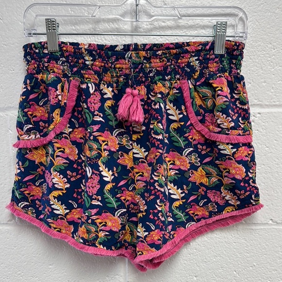 japana Pants - Floral Pink and Blue Women's Shorts